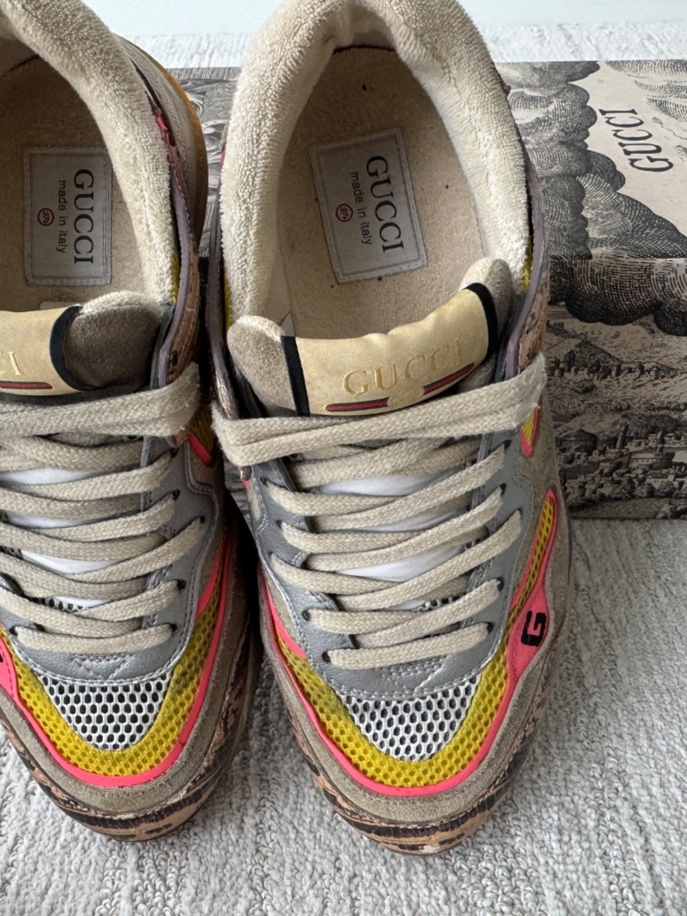 Gucci Suede Pattern Sneakers Women's Size 7-7.5 - Picture 4 of 8